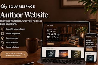 design squarespace author website, book author website in squarespace