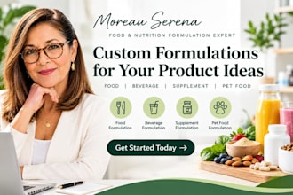 formulate food and beverage supplement products for your brand
