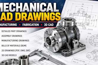 create professional mechanical cad and fabrication drawings