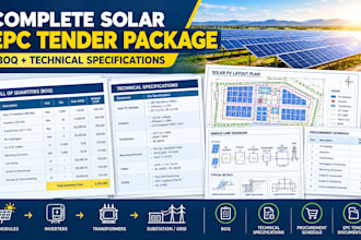 prepare complete solar epc tender package boq and technical specifications