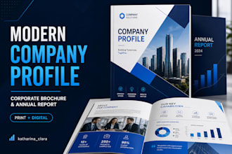 create modern company profile, corporate brochure, catalog and annual report