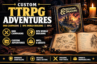 write ttrpg adventures, dnd campaigns, rpg world building and npcs