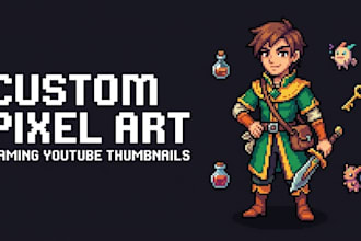 design pixel art youtube thumbnail pngtuber gaming banner header twitch overlay