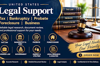 provide tax, bankruptcy, probate, foreclosure and business legal support