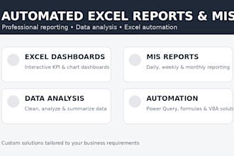 create automated excel reports, dashboards and mis