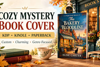 design a cozy mystery book cover for KDP and ebook