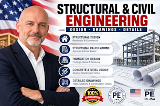 do structural and civil engineering design and drawings