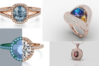 create jewelry cad model jewelry design ready for 3d printing and rendering