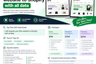 migrate wix website to shopify products orders inventory ecommerce store data