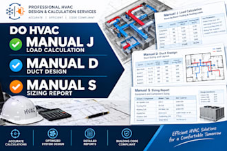 do hvac manual j load calculation, manual d duct design, manual s sizing report
