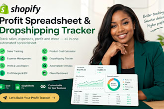 create a shopify profit spreadsheet and dropshipping automated profit tracker