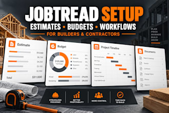 set up jobtread construction CRM estimates budgets and workflows