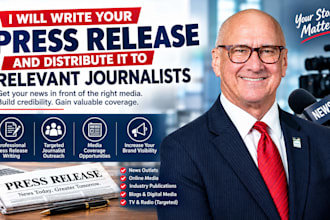 write your PR and distribute it to journalists for media coverage, publications