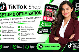 setup and manage tiktok shop live auction and shop sales, optimize live sales