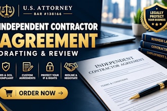 draft a legally binding US independent contractor agreement