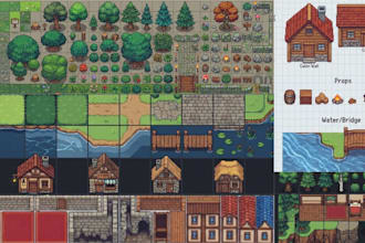 create 2d pixel art tileset game art tilemap pixel character