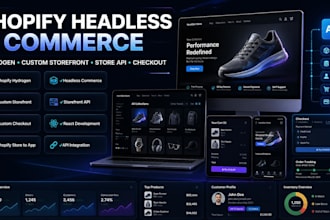 build shopify headless commerce, hydrogen storefront, shopify store checkout app