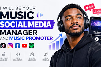 be your music social media manager and music promoter
