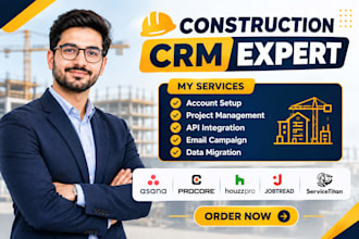 setup asana procore houzzpro jobtread servicetitan construction crm automation