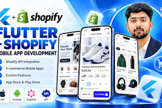 develop a flutter mobile app with shopify API integration