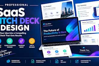 design a professional saas pitch deck and investor presentation