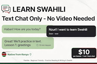 teach you conversational swahili via text