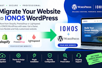 do shopify prestashop lightspeed website migration to ionos wordpress website