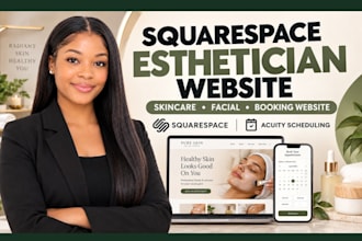 design squarespace esthetician website facial skincare studio booking website