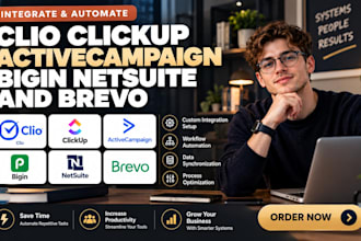 integrate clio clickup activecampaign bigin netsuite and brevo