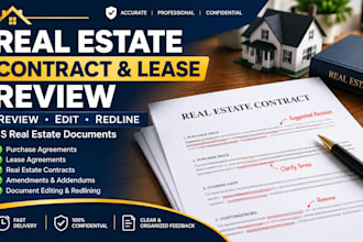 review edit and redline US real estate contracts leases and purchase agreements