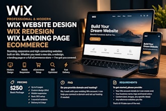 wix website design, wix redesign, wix landing page
