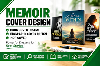 design memoir cover design, book cover design, biography cover design, kdp cover