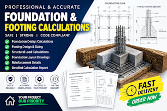 provide foundation and footing calculations