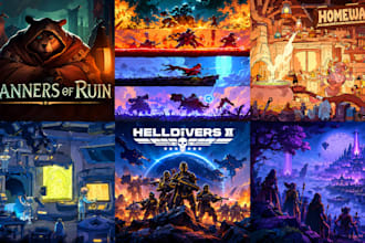 design steam game banner header capsule cover art and promotional art