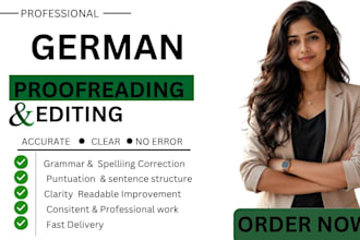 professionally proofread and edit german text grammar and spelling