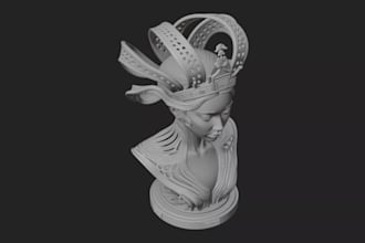 remesh stl,head bust statue,collectible decor,miniature model,zbrush for 3dprint