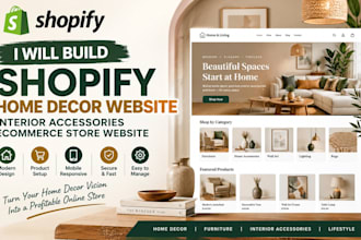 build shopify home decor website interior accessories ecommerce store website