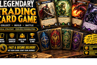 design custom card game, card game art, game assets for board and digital games