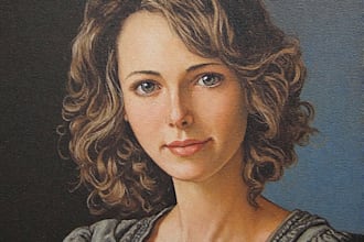 do professional hand drawn portrait oil painting on canvas
