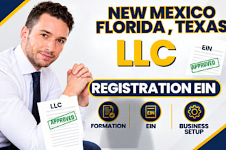 do new mexico llc registration, register agent, texas, florida llc formation