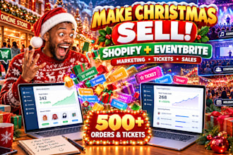 do christmas event promotion, eventbrite promotion, ticket sales and social medi