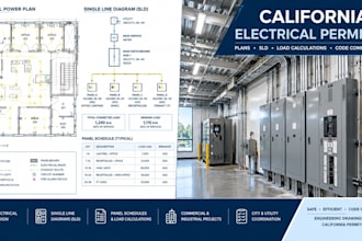 draw california electrical engineering permit plans sld and load calculations
