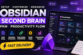 setup customize organize obsidian vault pkm flow second brain and productivity