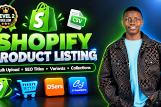 do shopify product listing, shopify product upload, and add products