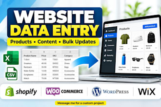 do website data entry, product upload, bulk content updates