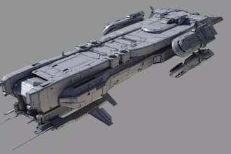 create custom game ready 3d spaceship models for unreal engine and unity