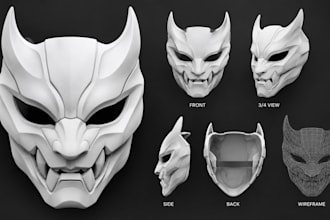 sculpt custom 3d mask 3d helmet and cosplay mask models