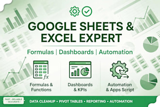 be your google sheets expert for formulas dashboards and automation