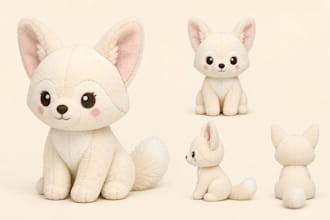 custom plush toy reference sheet anime or furry and tech pack for manufacturing