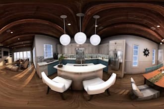 do 3d interior rendering and 360 panorama for apartment, flat and house